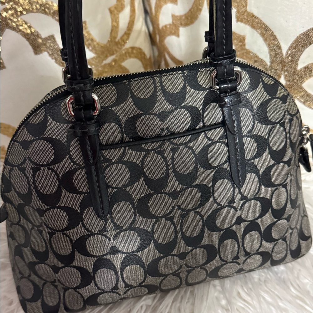 Coach Black and Gray Signature Satchel